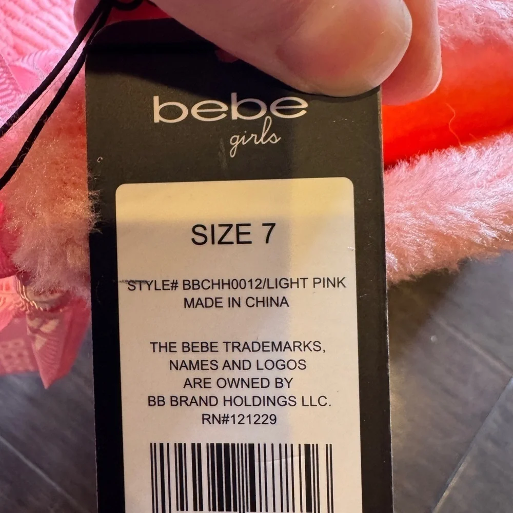 NWT Bebe Toddler Girl Size 7 Pink Ribbon Detail Faux Fur Lined Winter Boots